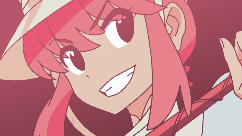 Pink-haired Anime Girl — Red, Determined