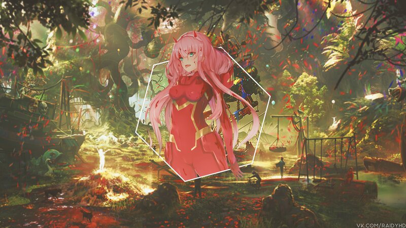 Pink-haired Anime Girl — Red, Dramatic, Afternoon