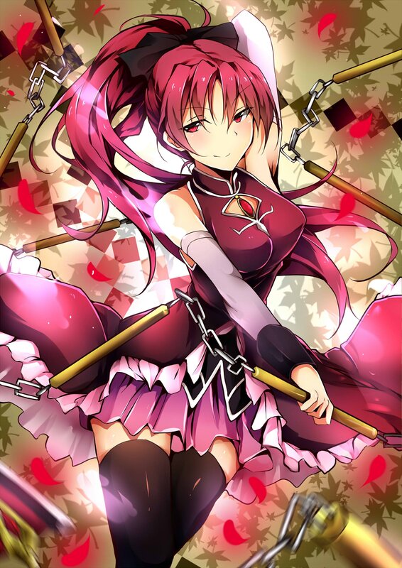 Pink-haired Anime Girl — Red, Dramatic, Autumn