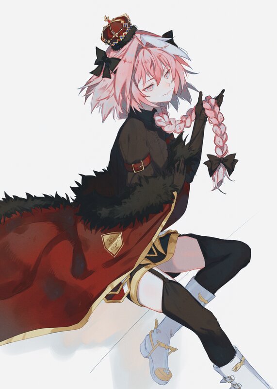 Pink-haired Anime Girl — Red, Dramatic, Crown