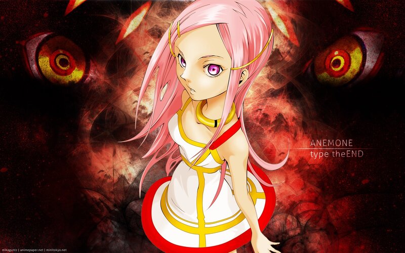 Pink-haired Anime Girl — Red, Dramatic, Eyes