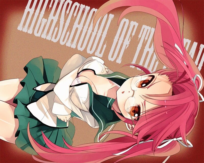 Pink-haired Anime Girl — Red, Dramatic, Manga
