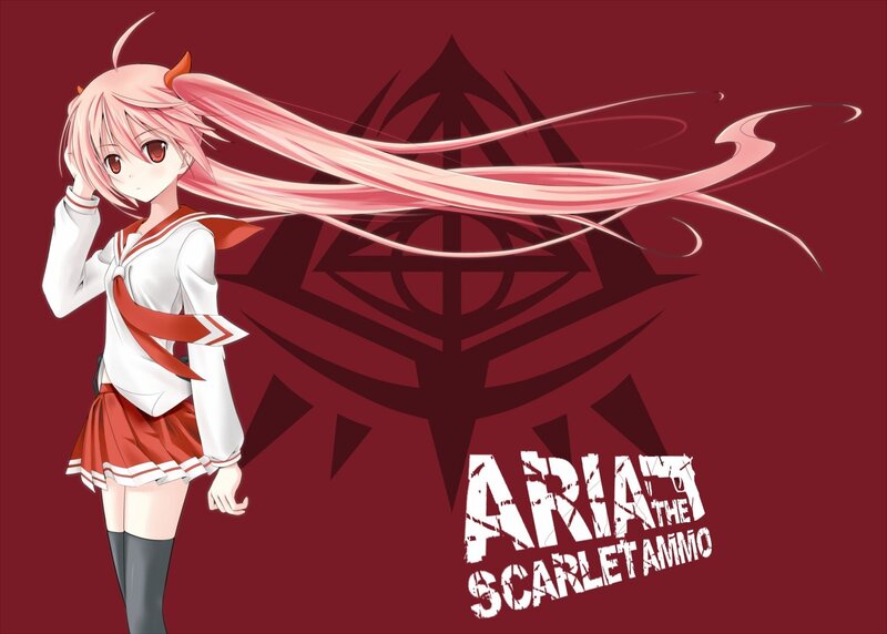 Pink-haired Anime Girl — Red, Dramatic, School Uniform, Horns, Long Hair