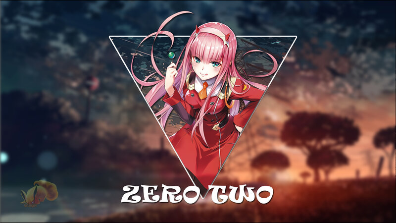 Pink-haired Anime Girl — Red, Dramatic, Sunset, Lollipop