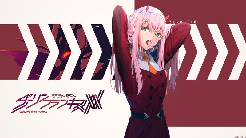 Pink-haired Anime Girl — Red, Dramatic, Text, Arrow Graphics
