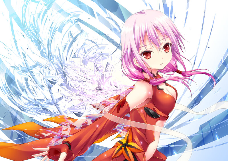 Pink-haired Anime Girl — Red, Dynamic, Red Dress