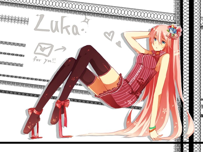 Pink-haired Anime Girl — Red, Playful, Long Hair