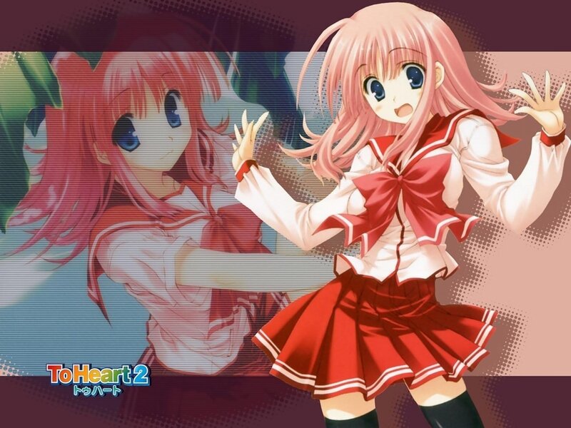 Pink-haired Anime Girl — Red, Playful