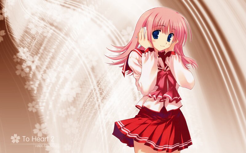 Pink-haired Anime Girl — Red, Serene