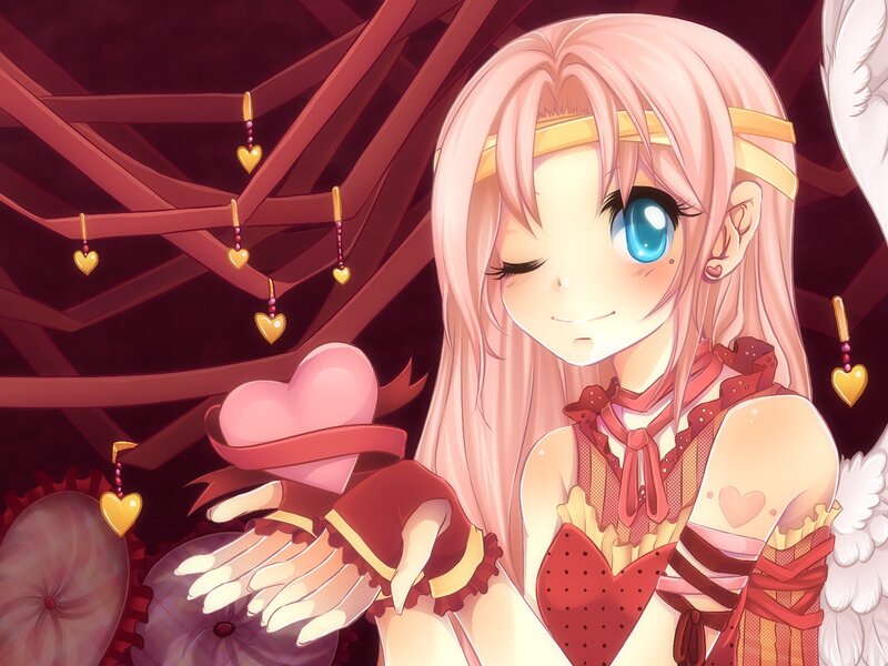 Pink-haired Anime Girl — Red, Sweet