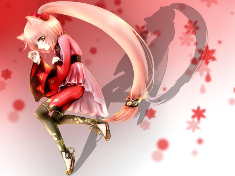 Pink-haired Anime Girl — Red