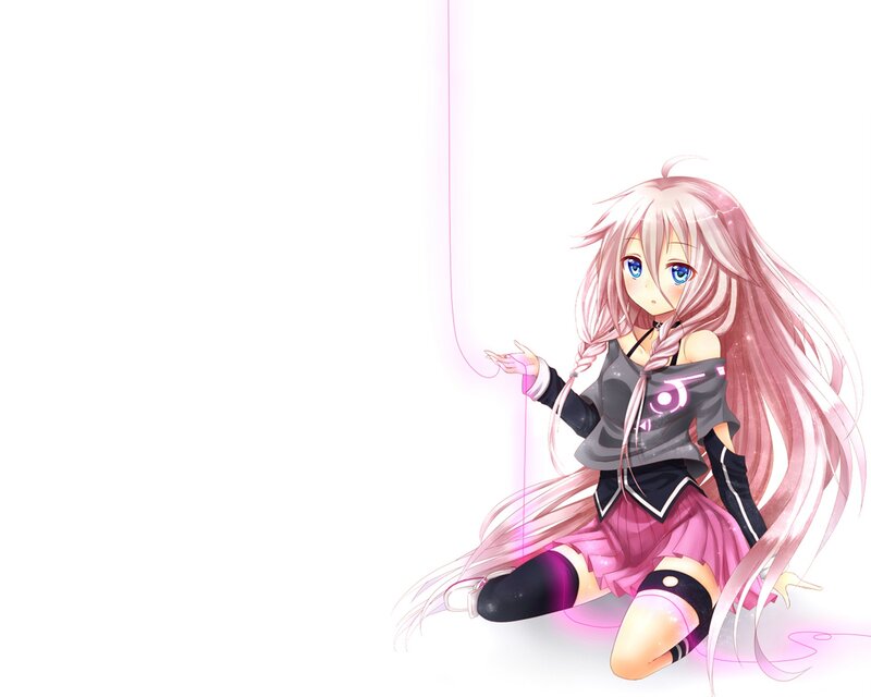 pink-haired anime girl sitting