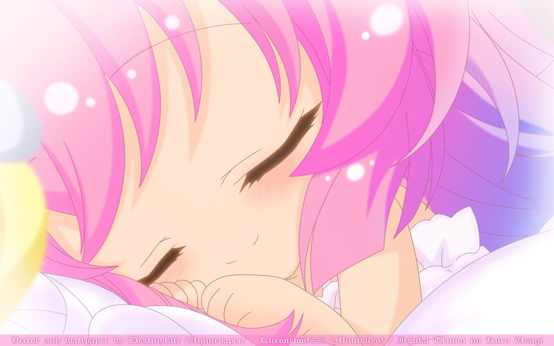 Pink-haired Anime Girl Sleeping — Pink