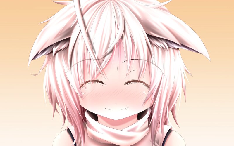 pink-haired anime girl smiling