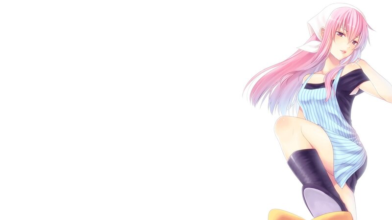 Pink-haired Anime Girl — White, Calm, Apron