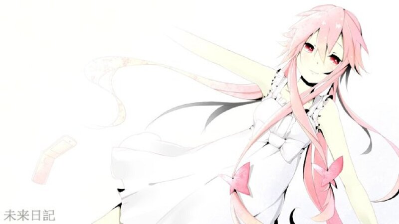 Pink-haired Anime Girl — White, Calm