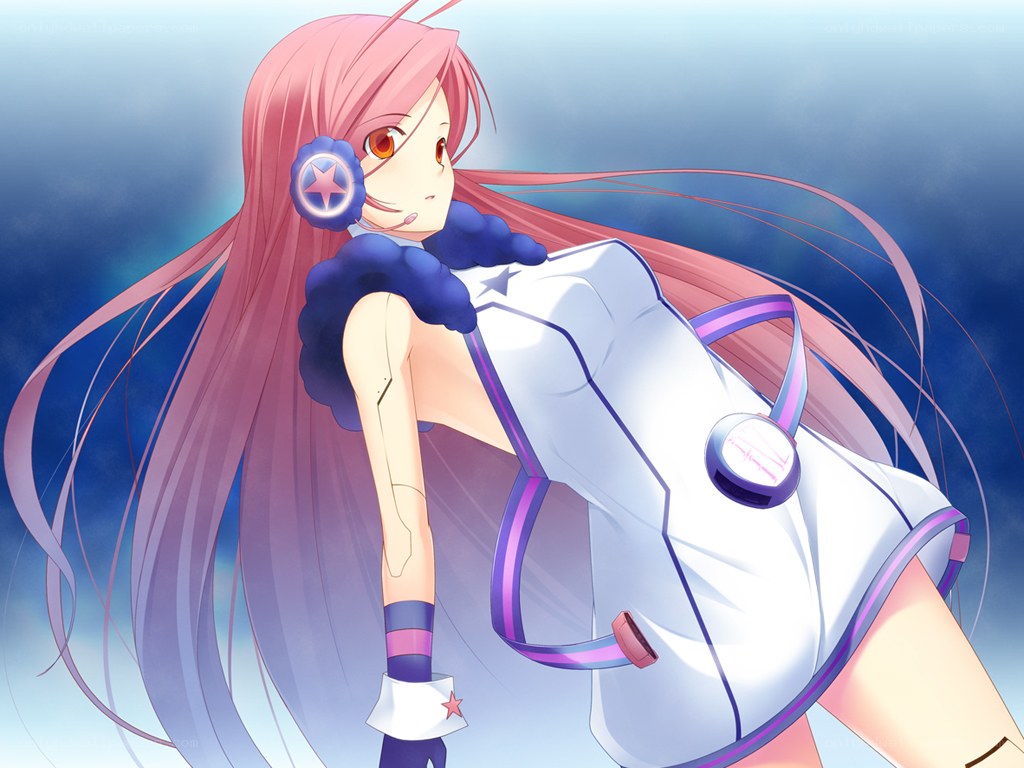 pink-haired anime girl with backpack