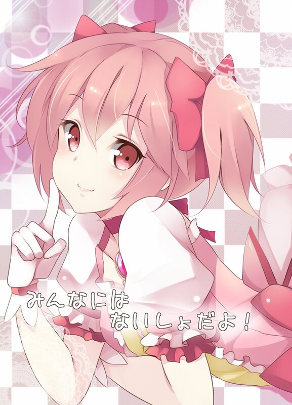 pink-haired anime girl with bow