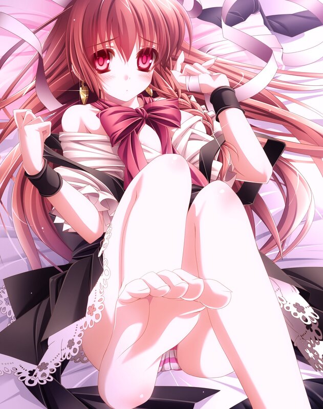 pink-haired anime girl with bow