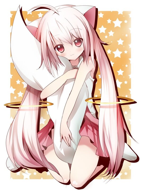 pink-haired anime girl with cat ears