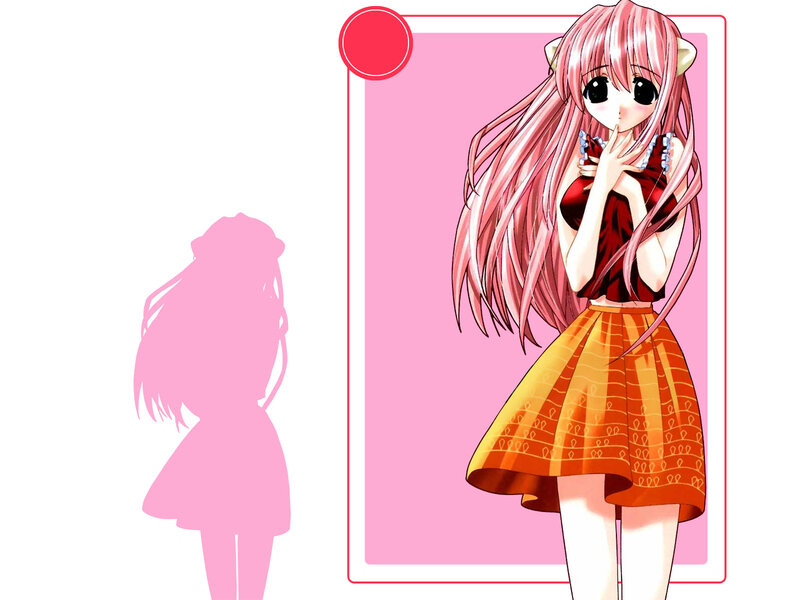 pink-haired anime girl with cat ears