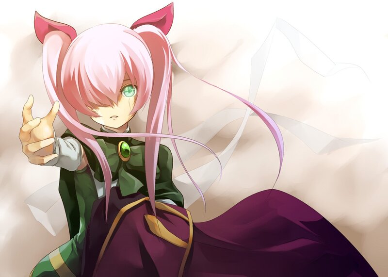 pink-haired anime girl with cat ears