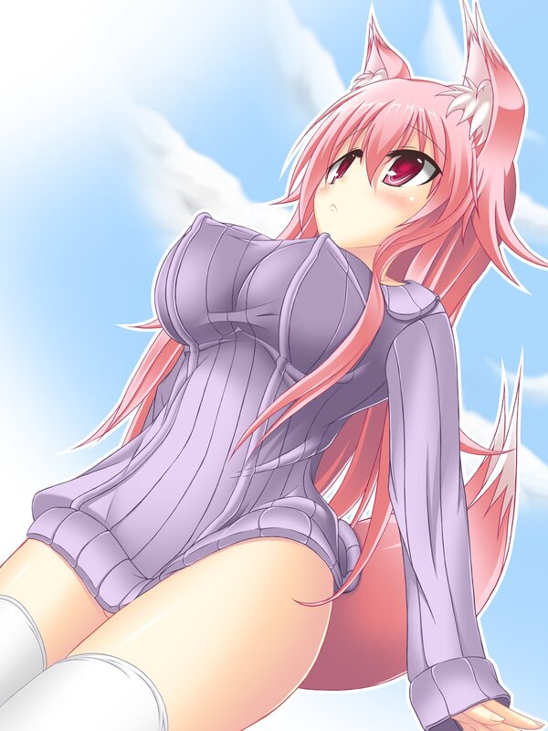 pink-haired anime girl with cat ears