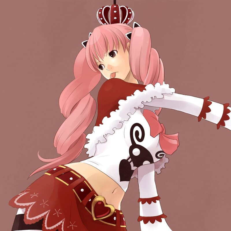 pink-haired anime girl with crown
