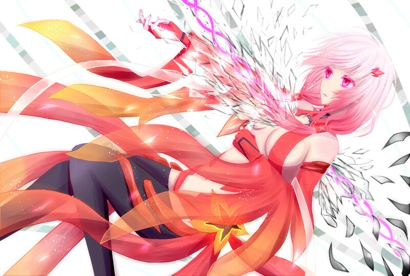 pink-haired anime girl with energy wings