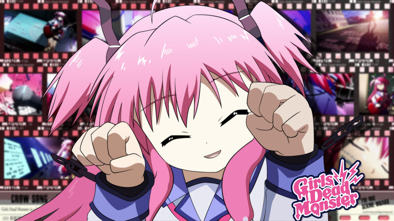 Pink-haired anime girl with fists