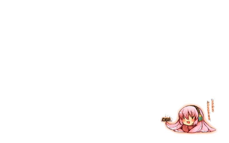 pink-haired anime girl with food