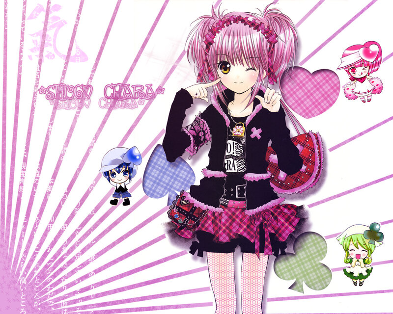 Pink-haired anime girl with friends