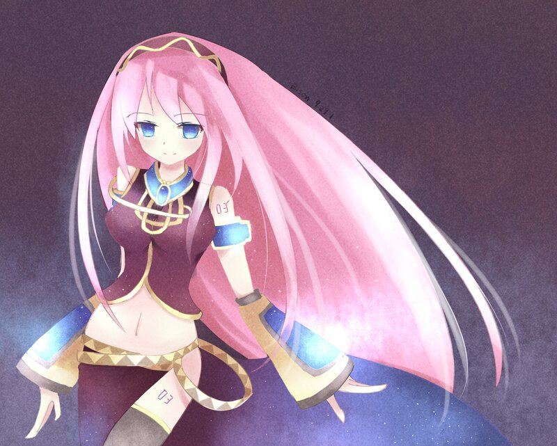 pink-haired anime girl with glowing accessories