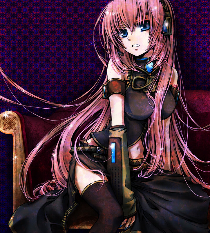 pink-haired anime girl with gun