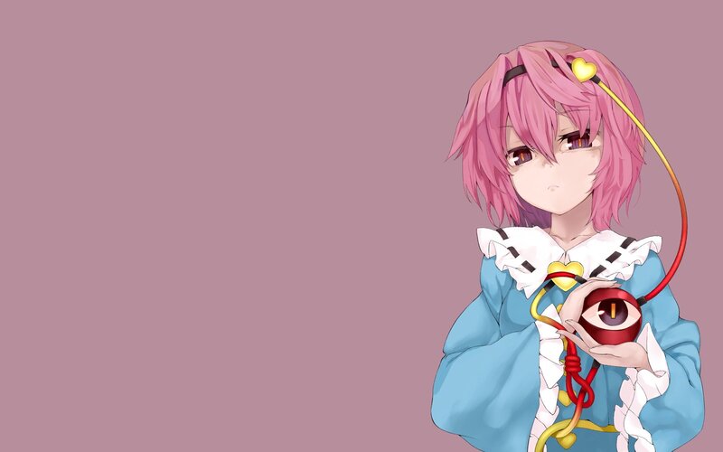 pink-haired anime girl with heart