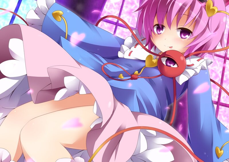 pink-haired anime girl with heart accessories