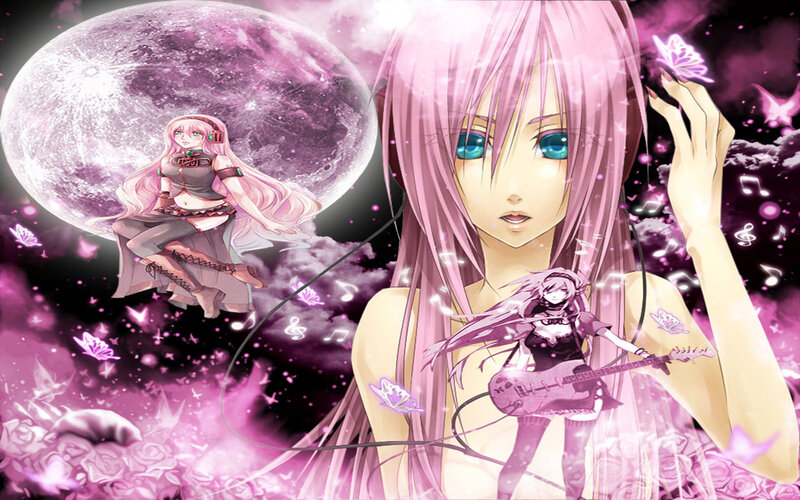 Pink-haired anime girl with moon