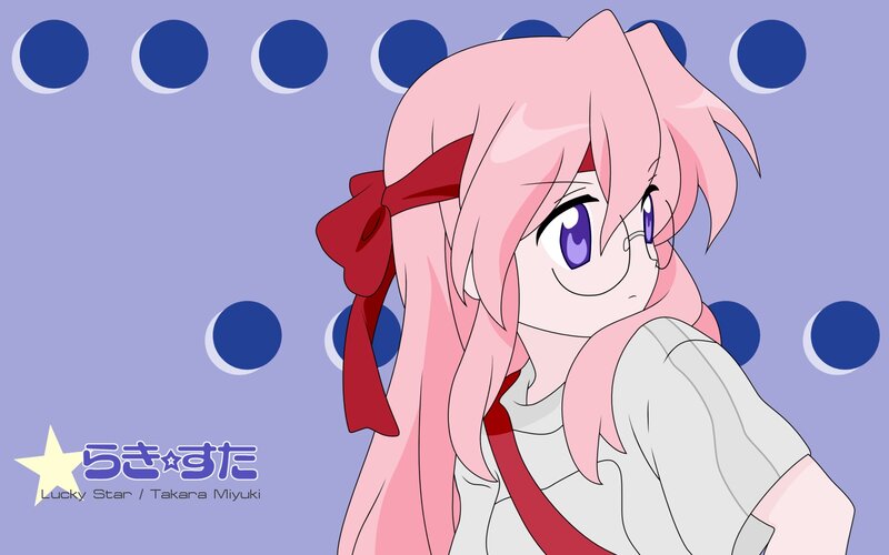 Pink-haired anime girl with red bow