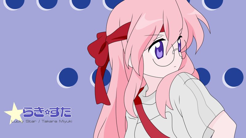 Pink-haired anime girl with red bow