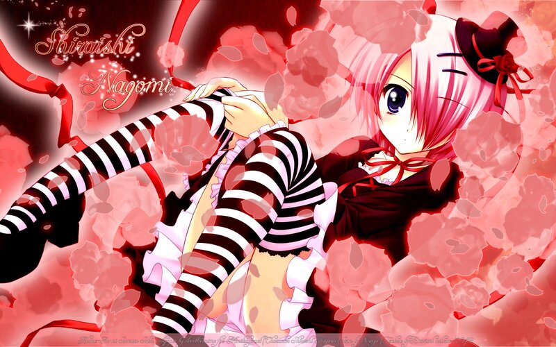 Pink-haired anime girl with roses
