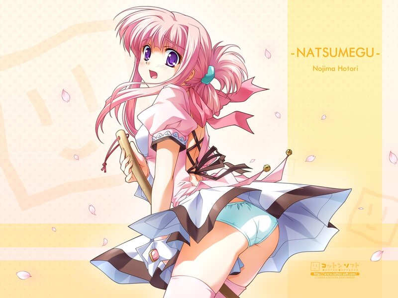 Pink-haired anime girl with staff