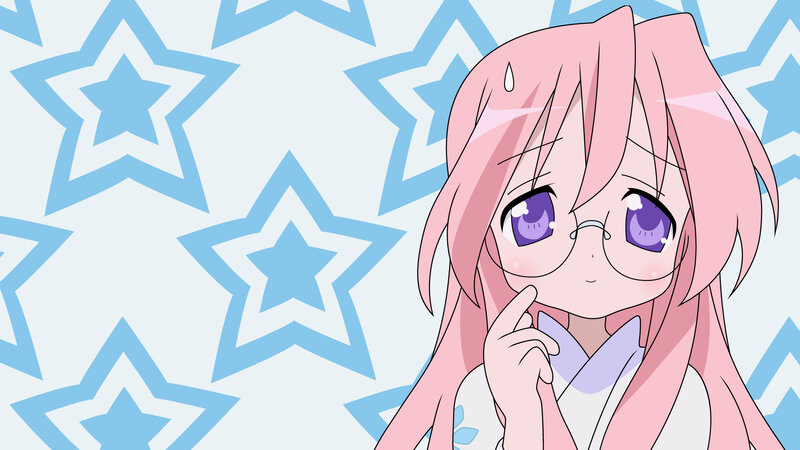 pink-haired anime girl with stars