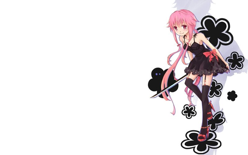 pink-haired anime girl with sword