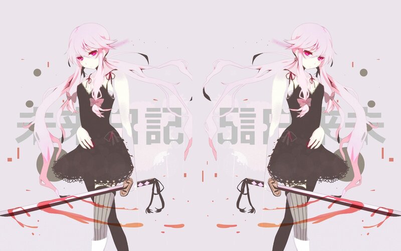 Pink-haired anime girl with sword