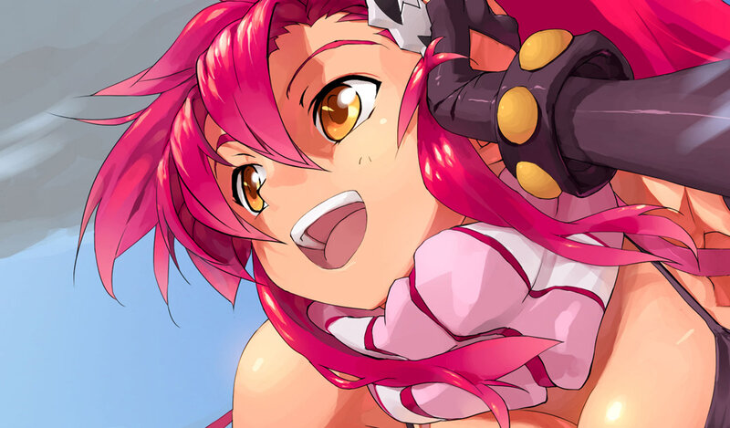 pink-haired anime girl with sword