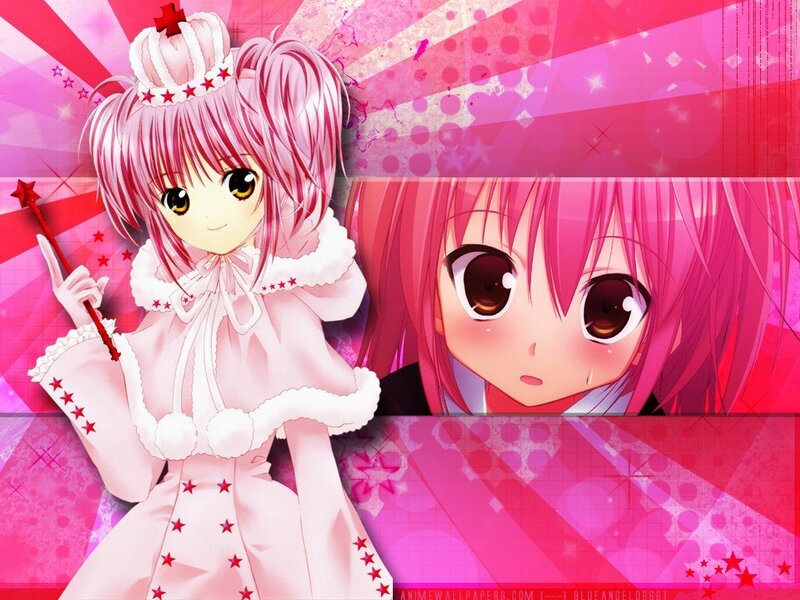 pink-haired anime girl with wand