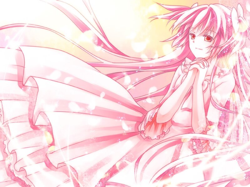 pink-haired anime girl with wings