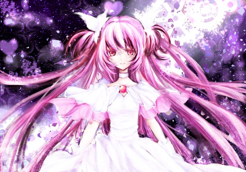 pink-haired anime girl with wings