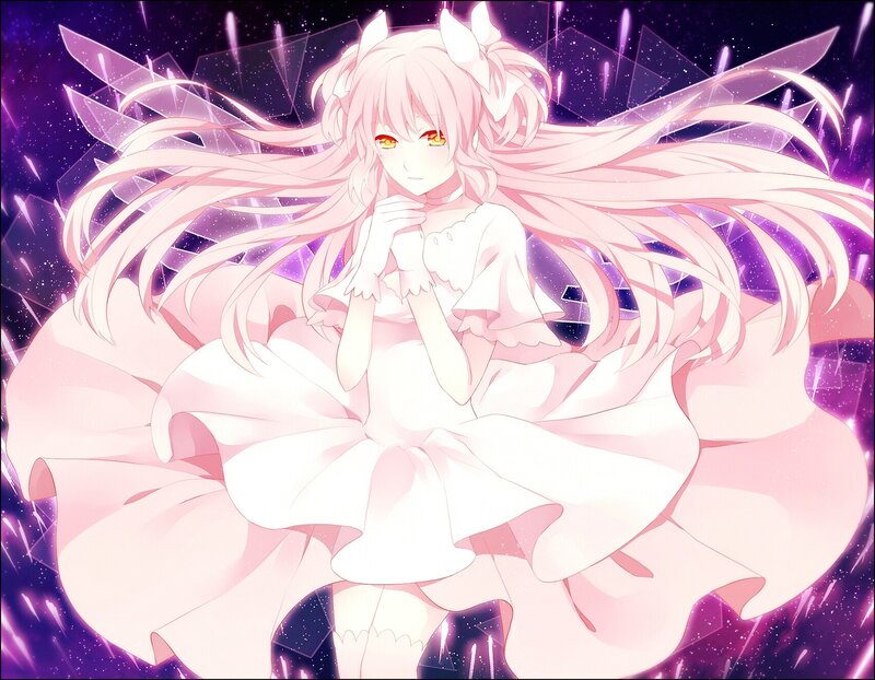 pink-haired anime girl with wings