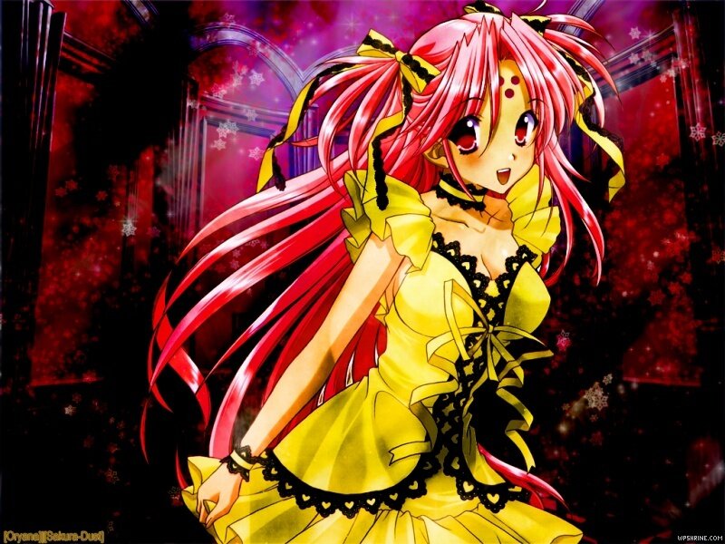 Pink-haired Anime Girl — Yellow, Dramatic